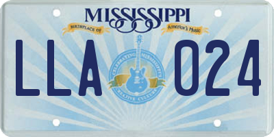 MS license plate LLA024