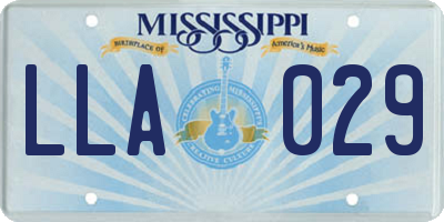 MS license plate LLA029