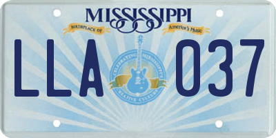 MS license plate LLA037