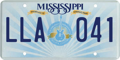 MS license plate LLA041