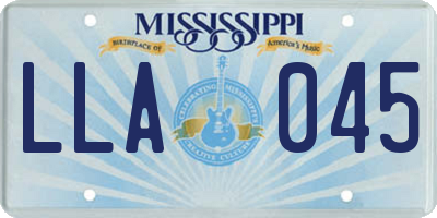 MS license plate LLA045