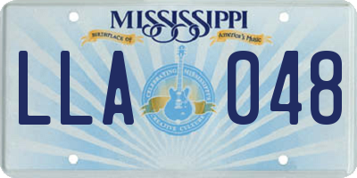 MS license plate LLA048