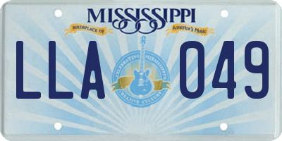 MS license plate LLA049
