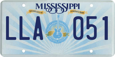 MS license plate LLA051