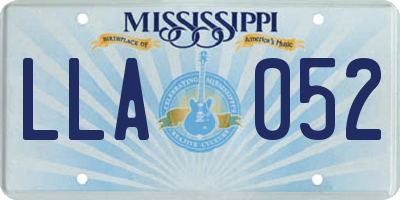 MS license plate LLA052
