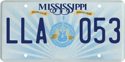 MS license plate LLA053