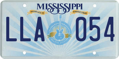 MS license plate LLA054