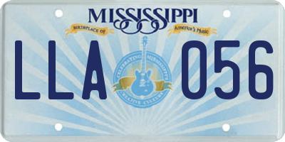 MS license plate LLA056