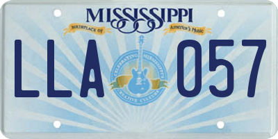 MS license plate LLA057