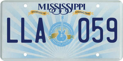 MS license plate LLA059