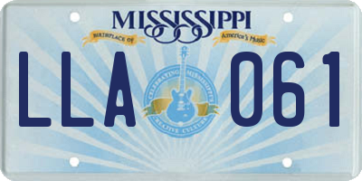 MS license plate LLA061