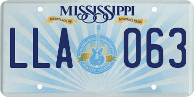 MS license plate LLA063