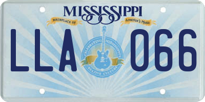 MS license plate LLA066
