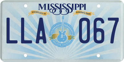 MS license plate LLA067