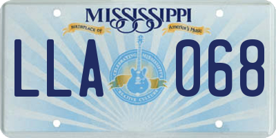 MS license plate LLA068