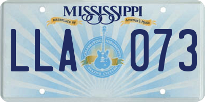 MS license plate LLA073