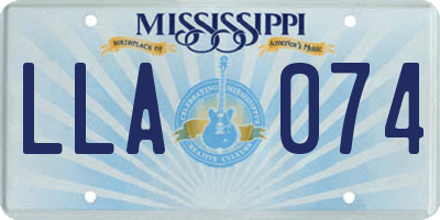 MS license plate LLA074