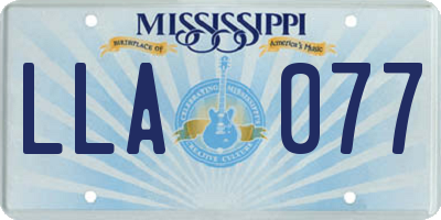 MS license plate LLA077