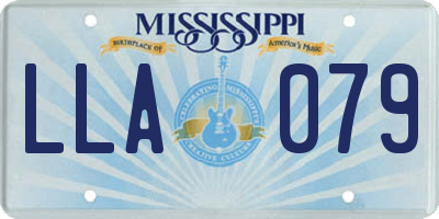 MS license plate LLA079