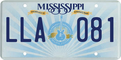 MS license plate LLA081