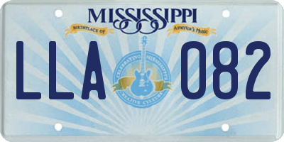 MS license plate LLA082
