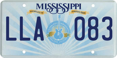 MS license plate LLA083