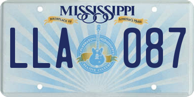 MS license plate LLA087