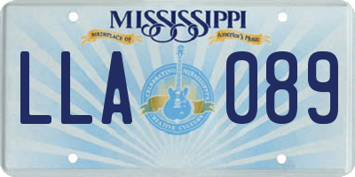 MS license plate LLA089