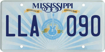 MS license plate LLA090