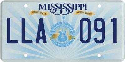 MS license plate LLA091