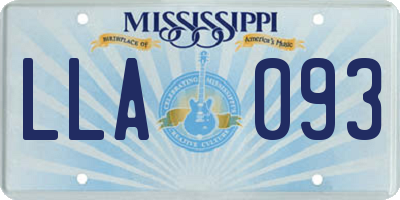 MS license plate LLA093