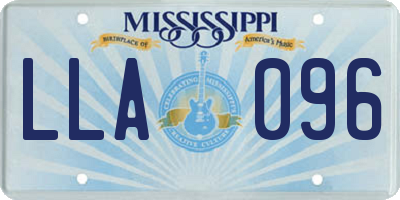 MS license plate LLA096
