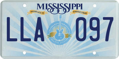 MS license plate LLA097
