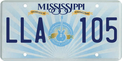 MS license plate LLA105