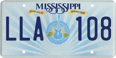 MS license plate LLA108