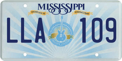 MS license plate LLA109