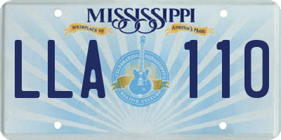 MS license plate LLA110