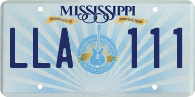 MS license plate LLA111