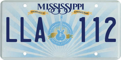 MS license plate LLA112