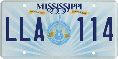 MS license plate LLA114
