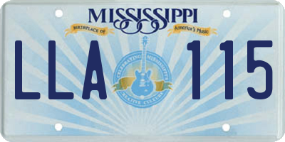MS license plate LLA115