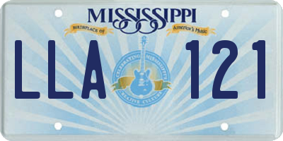MS license plate LLA121