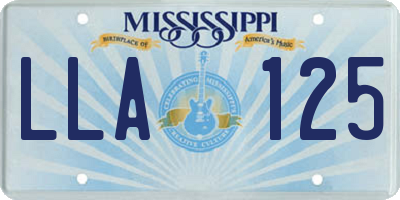 MS license plate LLA125