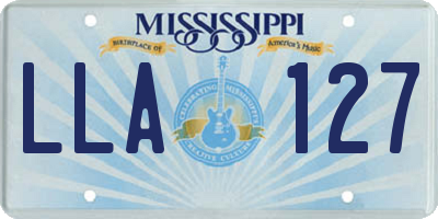 MS license plate LLA127