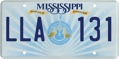MS license plate LLA131