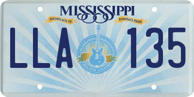 MS license plate LLA135