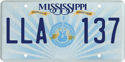 MS license plate LLA137