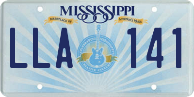 MS license plate LLA141