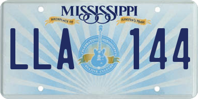 MS license plate LLA144