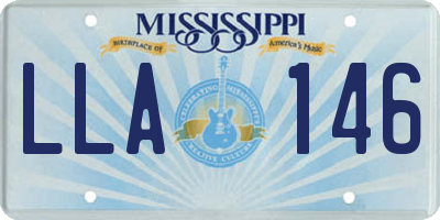 MS license plate LLA146